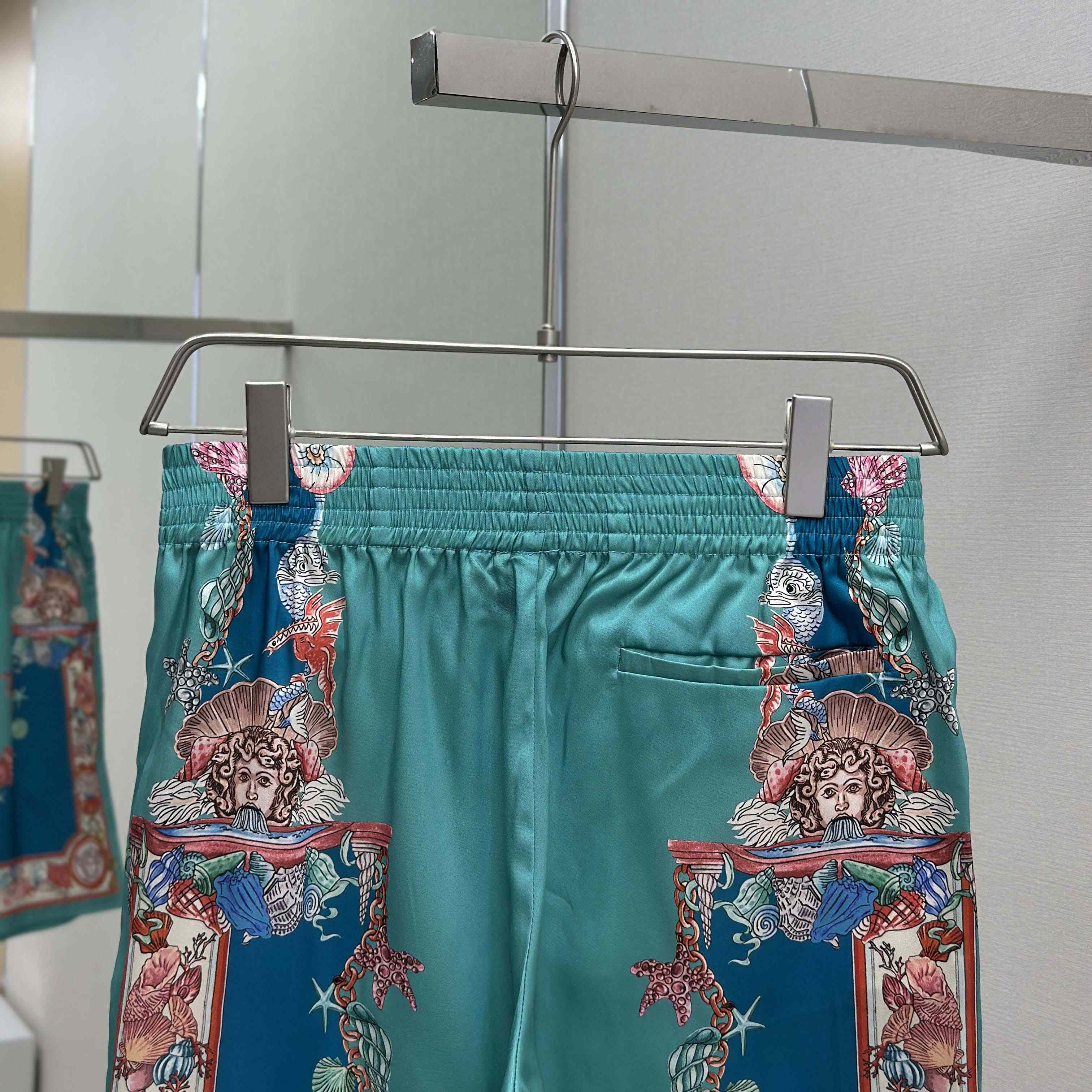 Versace Coral Theatre Silk Shirt & Silk Shorts - FashionPlug