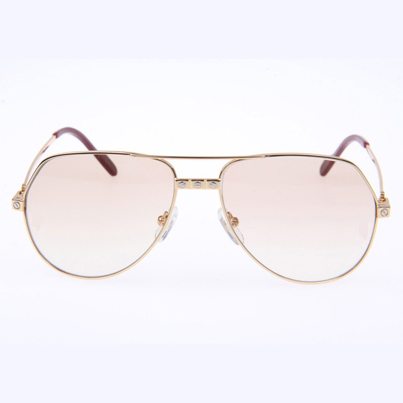 Cartier CT 1324912 Sunglasses In Gold Brown - FashionPlug