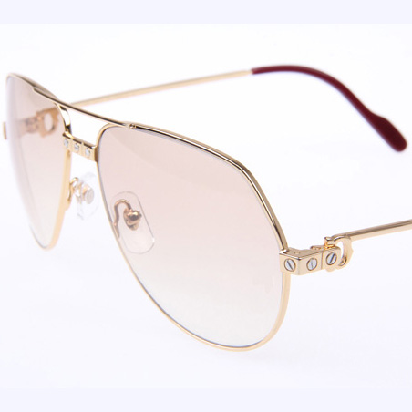 Cartier CT 1324912 Sunglasses In Gold Brown - FashionPlug