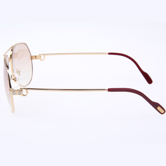 Cartier CT 1324912 Sunglasses In Gold Brown - FashionPlug