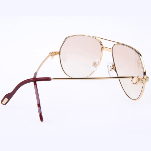 Cartier CT 1324912 Sunglasses In Gold Brown - FashionPlug