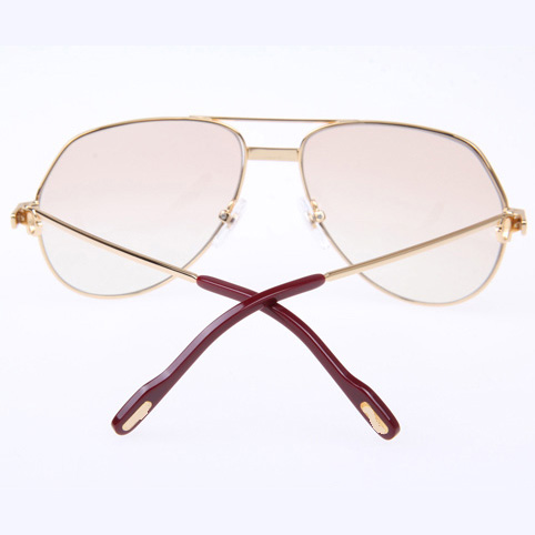 Cartier CT 1324912 Sunglasses In Gold Brown - FashionPlug