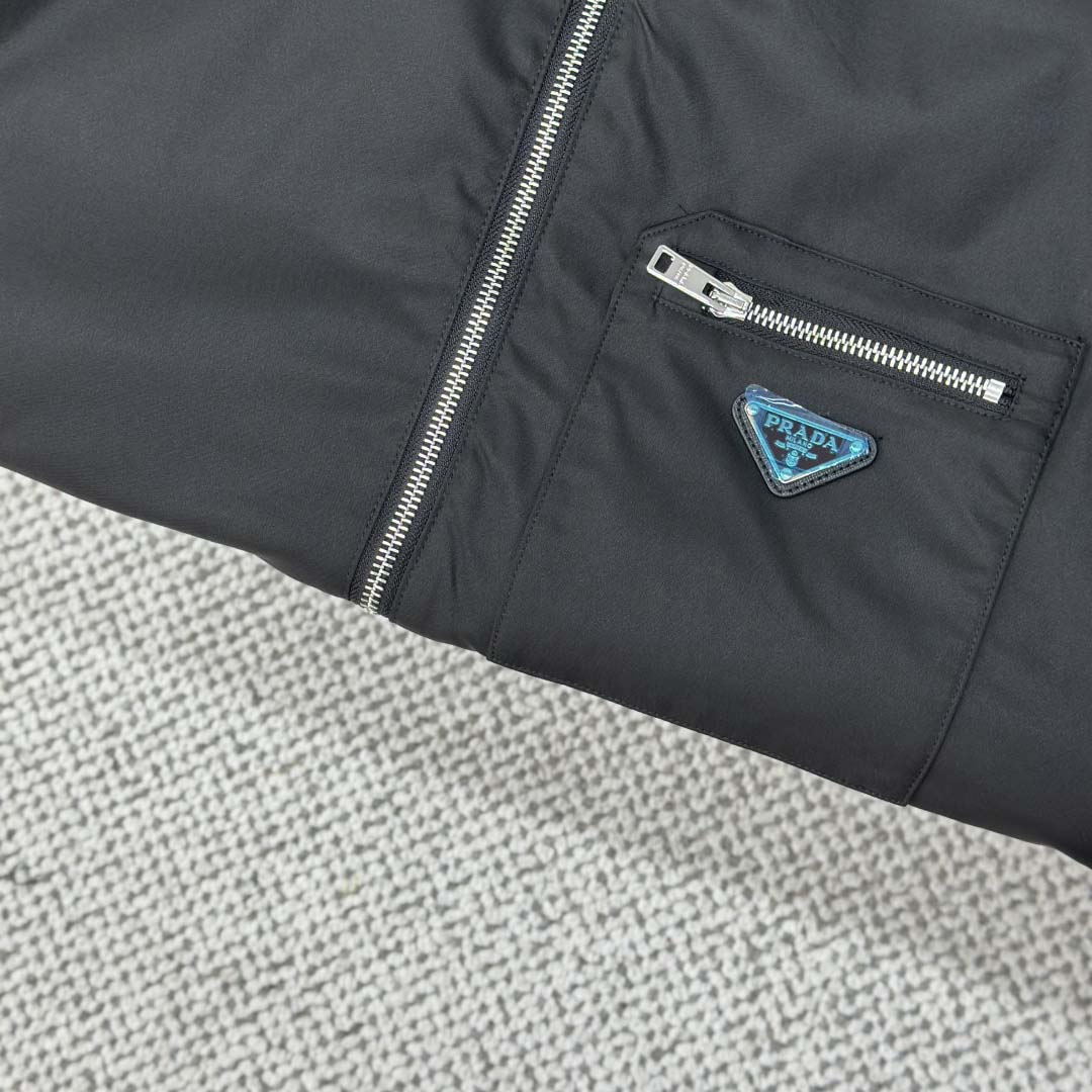 Prada Black Re-nylon Hooded Jacket - FashionPlug
