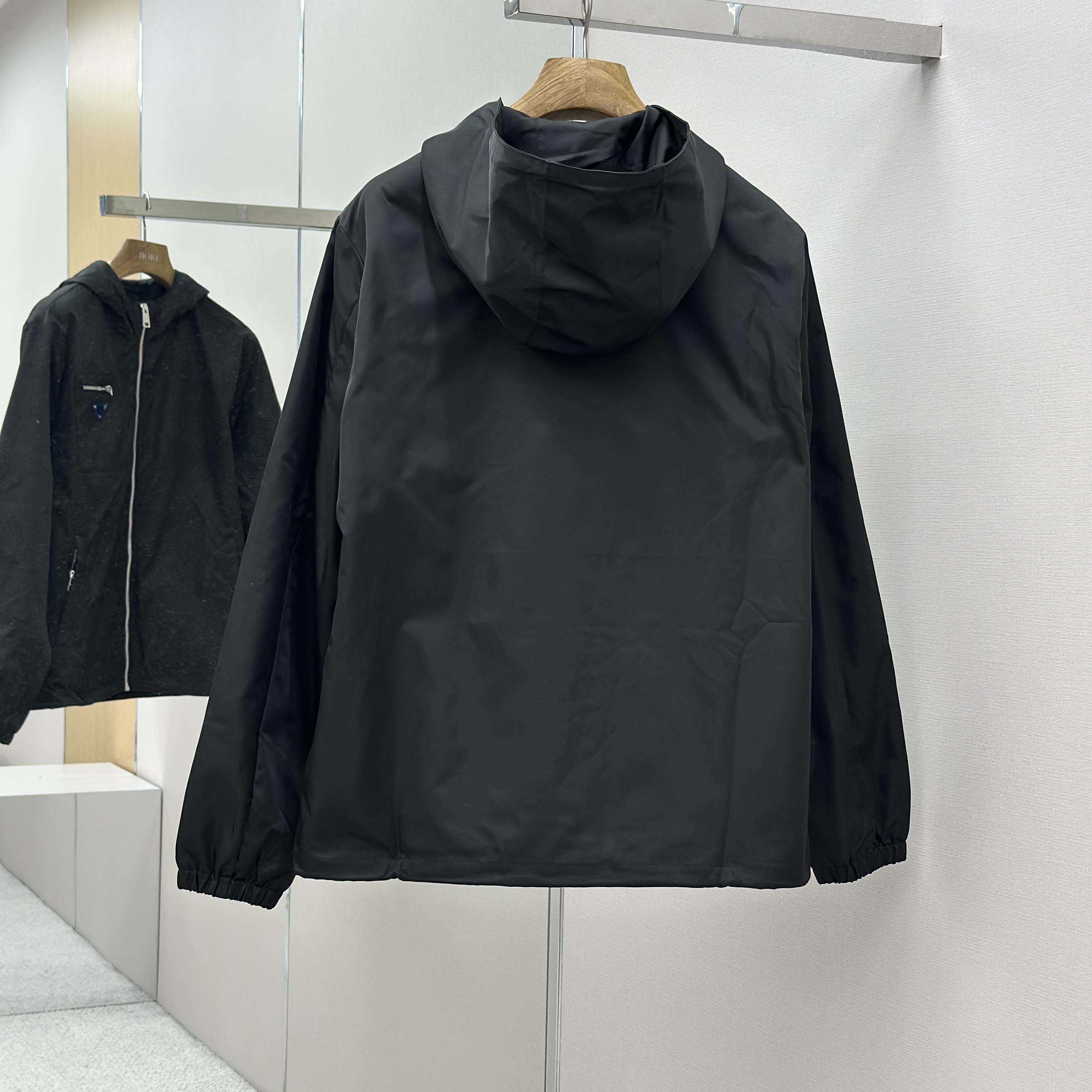Prada Black Re-nylon Hooded Jacket - FashionPlug