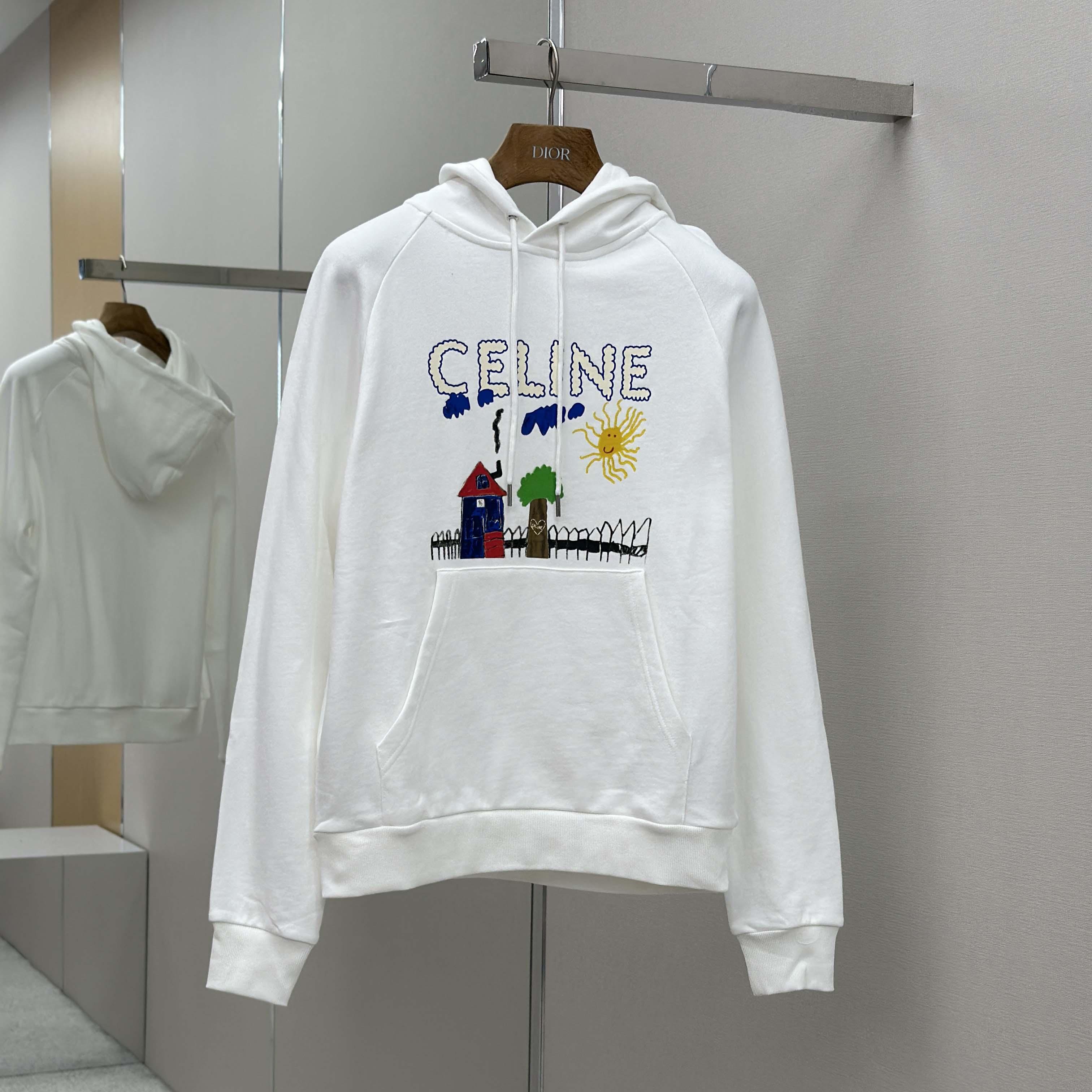 Celine 70'S Hoodie In Cotton Fleece - FashionPlug