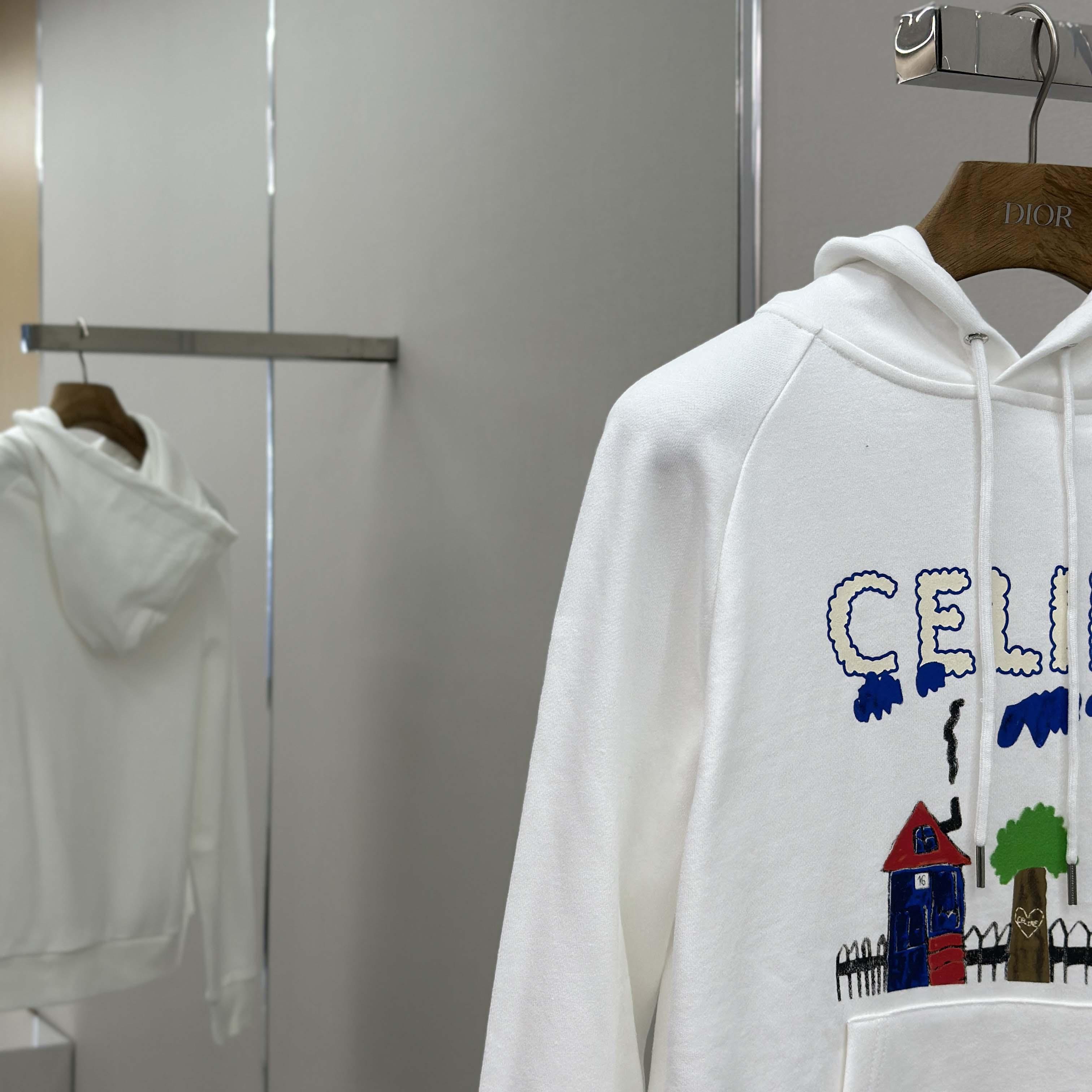 Celine 70'S Hoodie In Cotton Fleece - FashionPlug