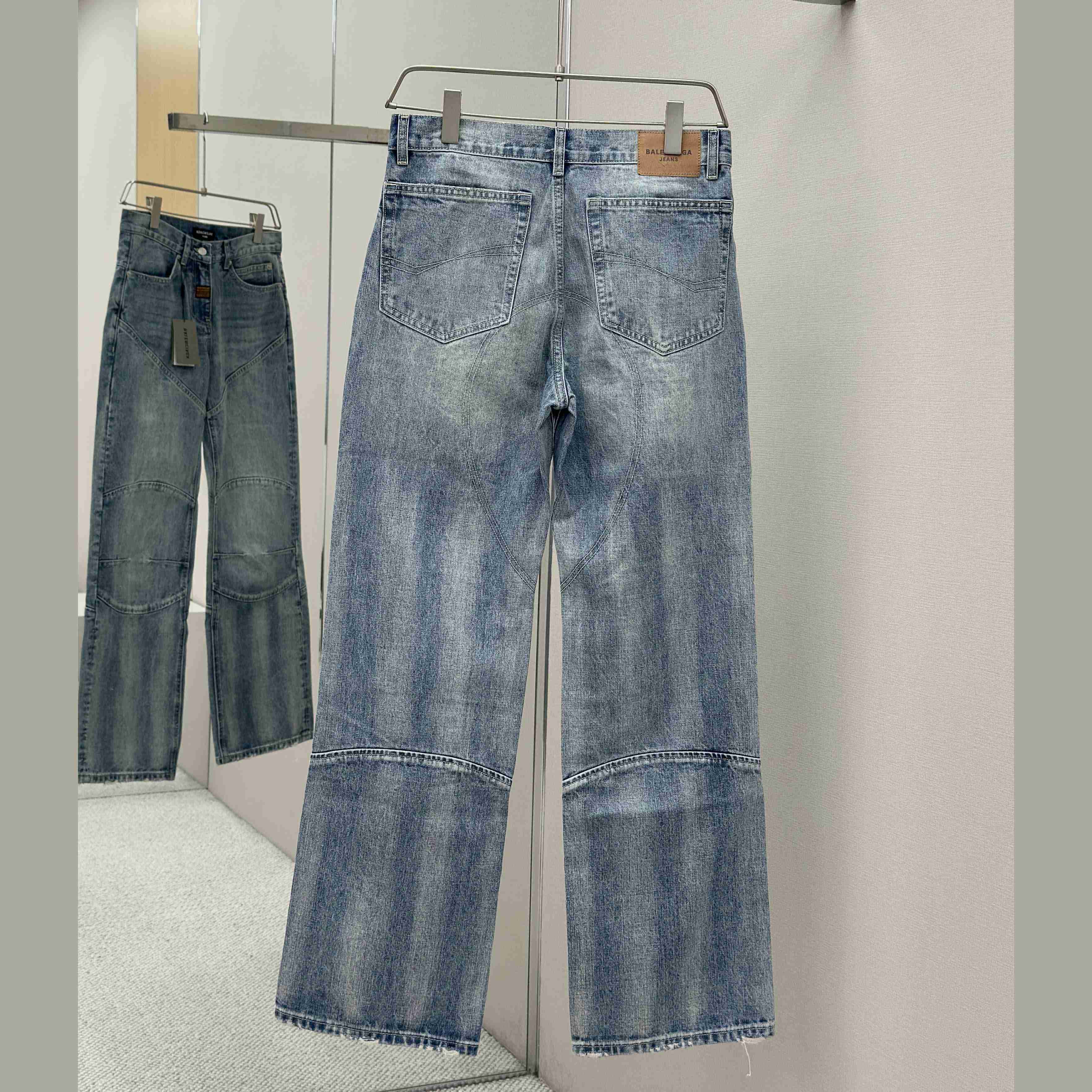 Balenciaga Fitted Low-waist Pants In Light Blue  - FashionPlug