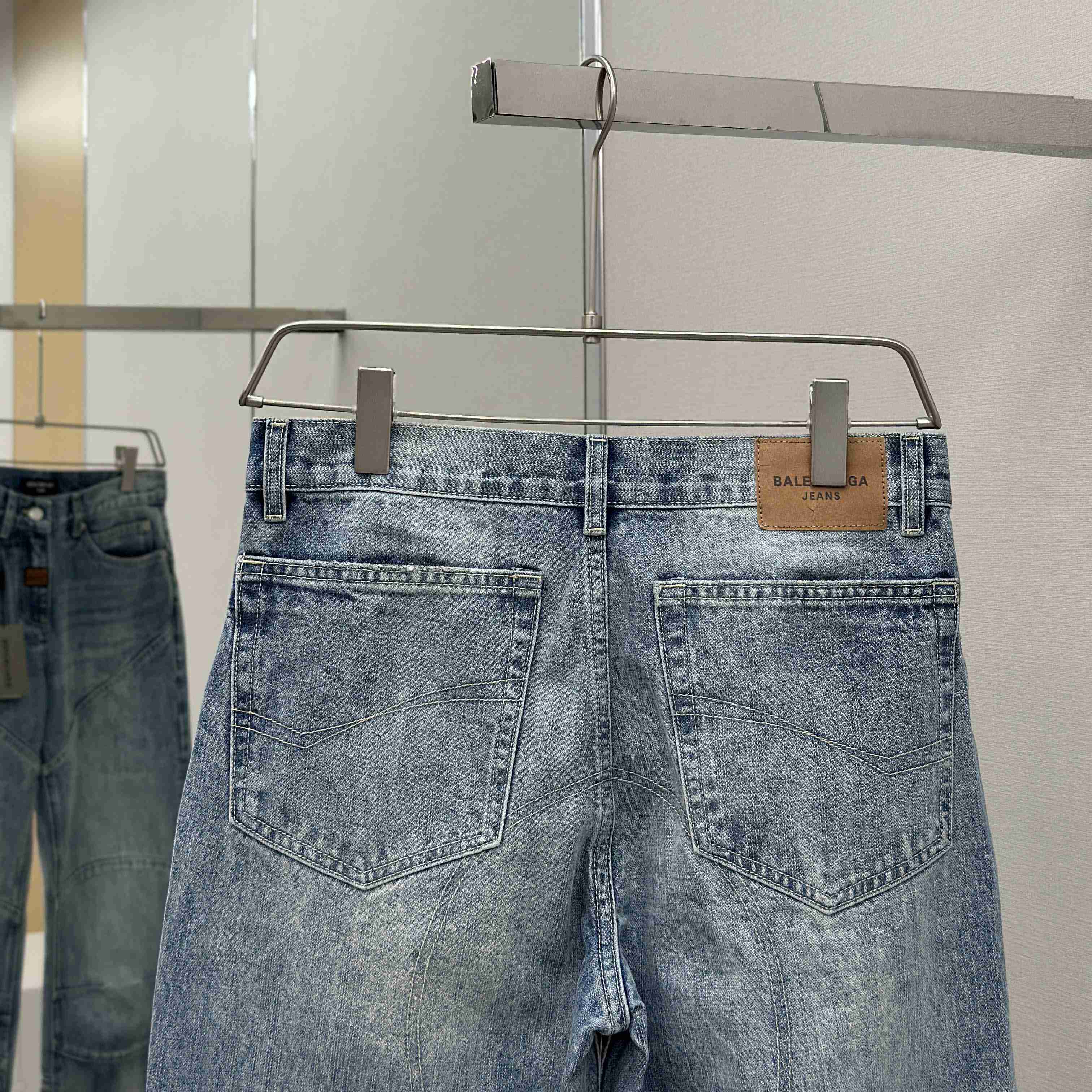 Balenciaga Fitted Low-waist Pants In Light Blue  - FashionPlug