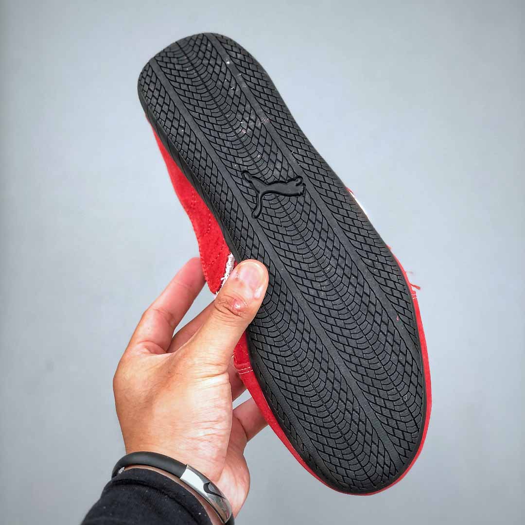 Balenciaga Speedcat Suede Balenciaga In Red, White And Black Distressed Suede Cowskin - FashionPlug