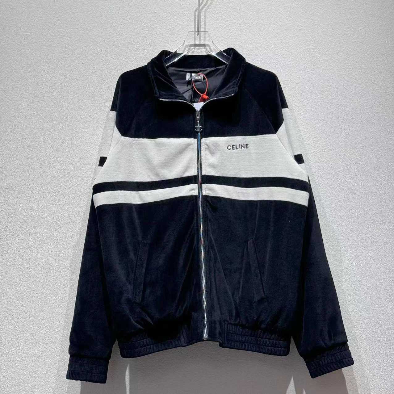 Celine Tracksuit Jacket In Velvet Jersey - FashionPlug