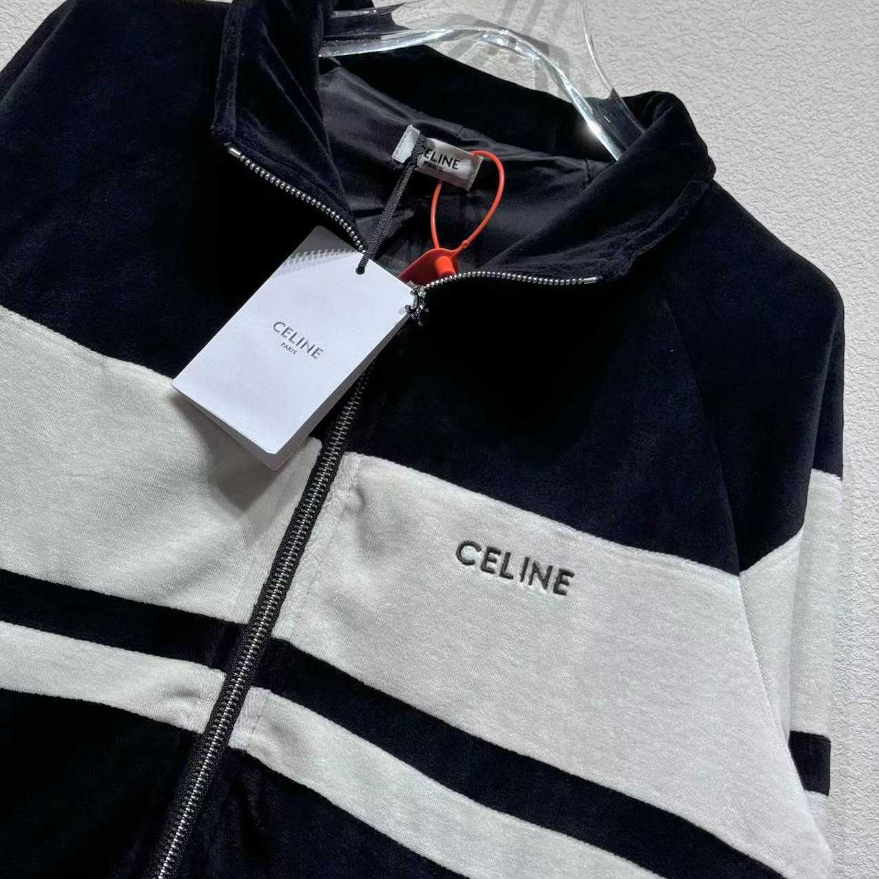 Celine Tracksuit Jacket In Velvet Jersey - FashionPlug