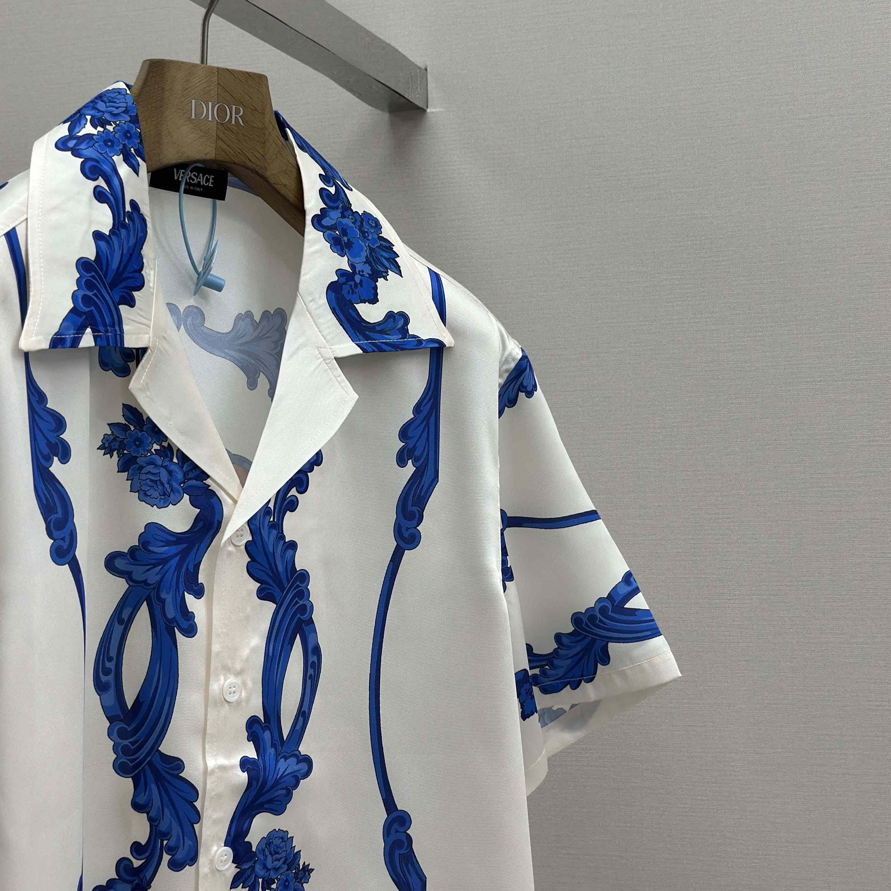 Versace Cameo Silk Shirt & Silk Shorts - FashionPlug