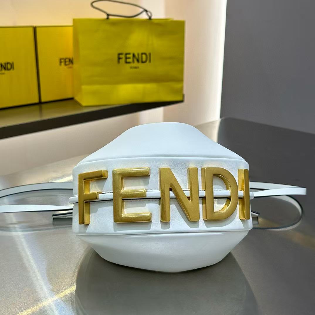 Fendi Fendigraphy White Leather Bag - FashionPlug