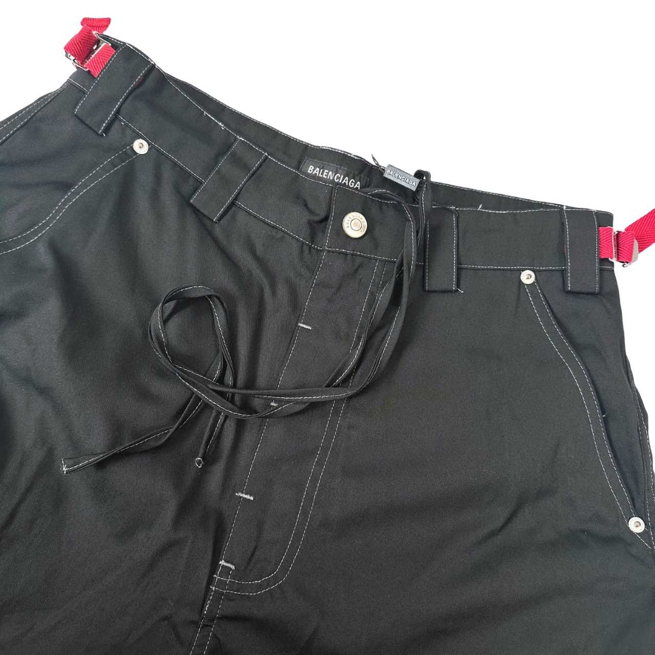 Balenciaga Utility Work Pants In Black Mixed Cotton Twill - FashionPlug
