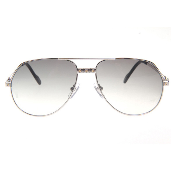 Cartier CT 1324912 Sunglasses In Silver Grey - FashionPlug