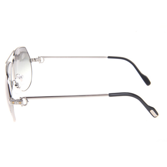 Cartier CT 1324912 Sunglasses In Silver Grey - FashionPlug