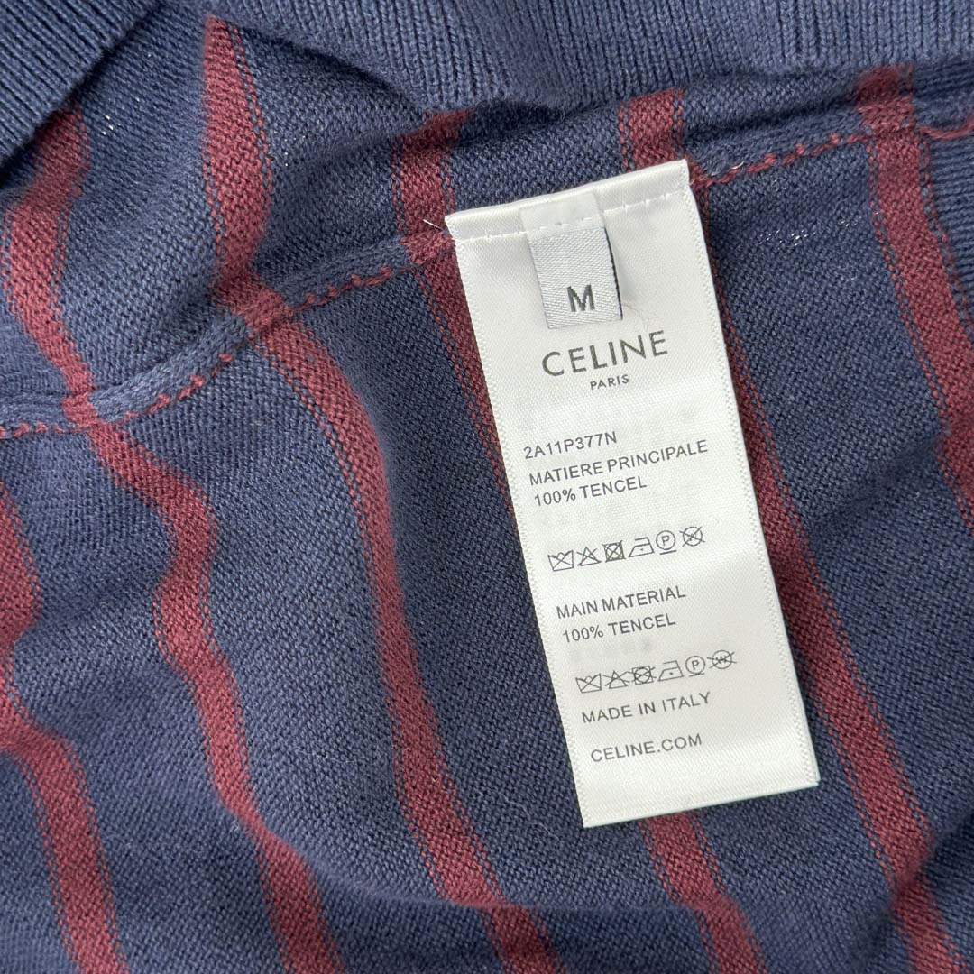 Celine Short-sleeved Polo Sweater In Fine Cotton - FashionPlug