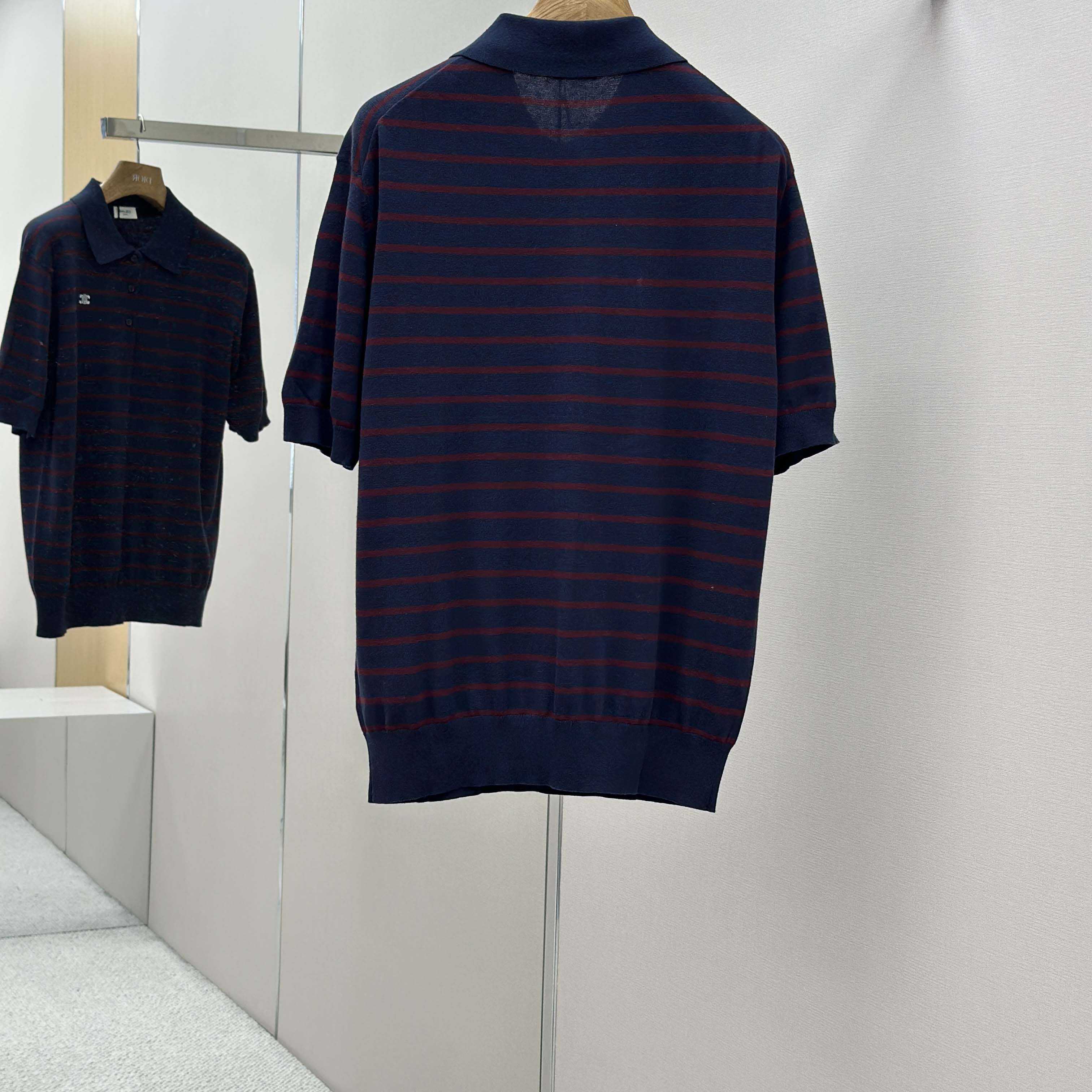 Celine Short-sleeved Polo Sweater In Fine Cotton - FashionPlug