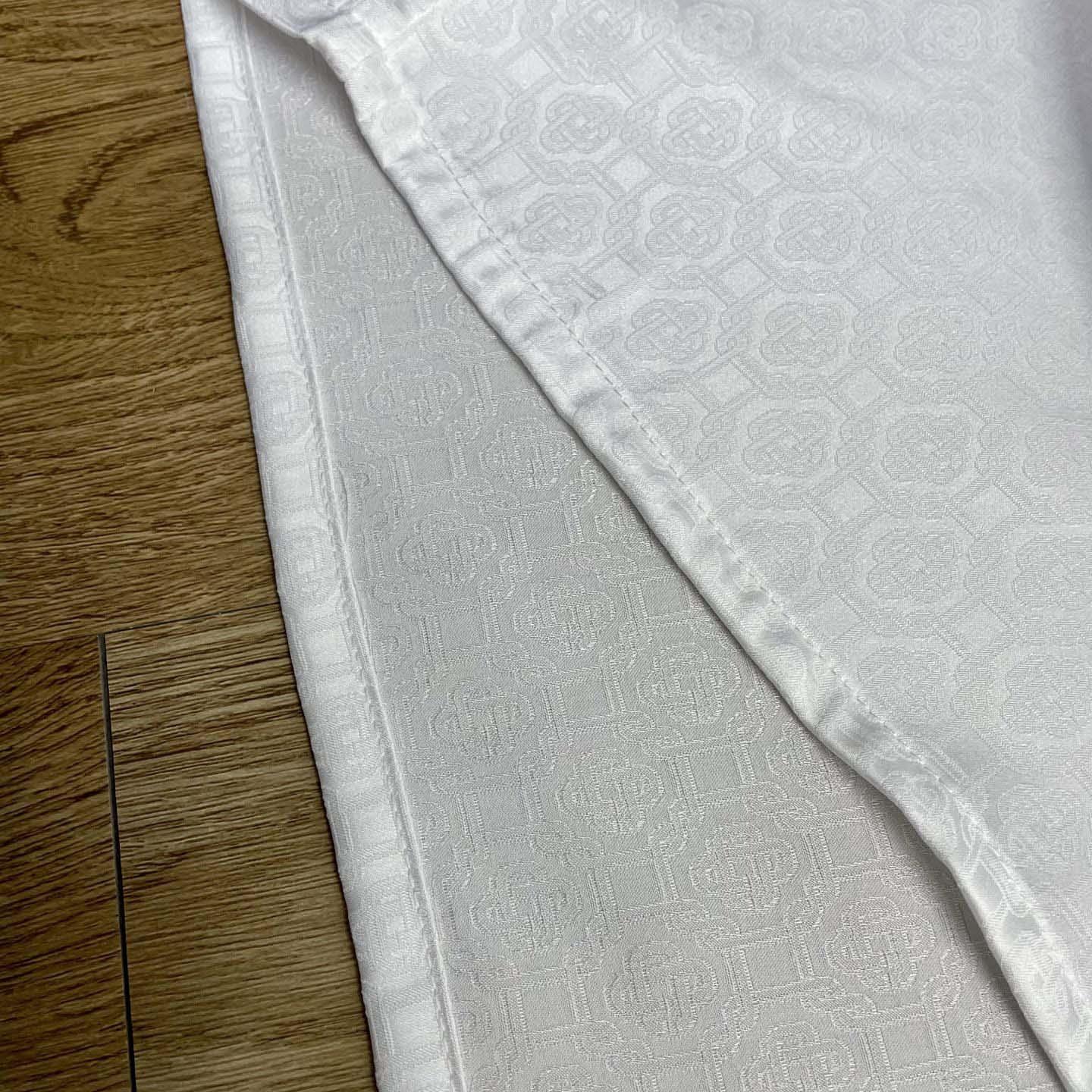 Casablanca Monogram Silk Twill Pajama Shirt In White   C1024 - FashionPlug