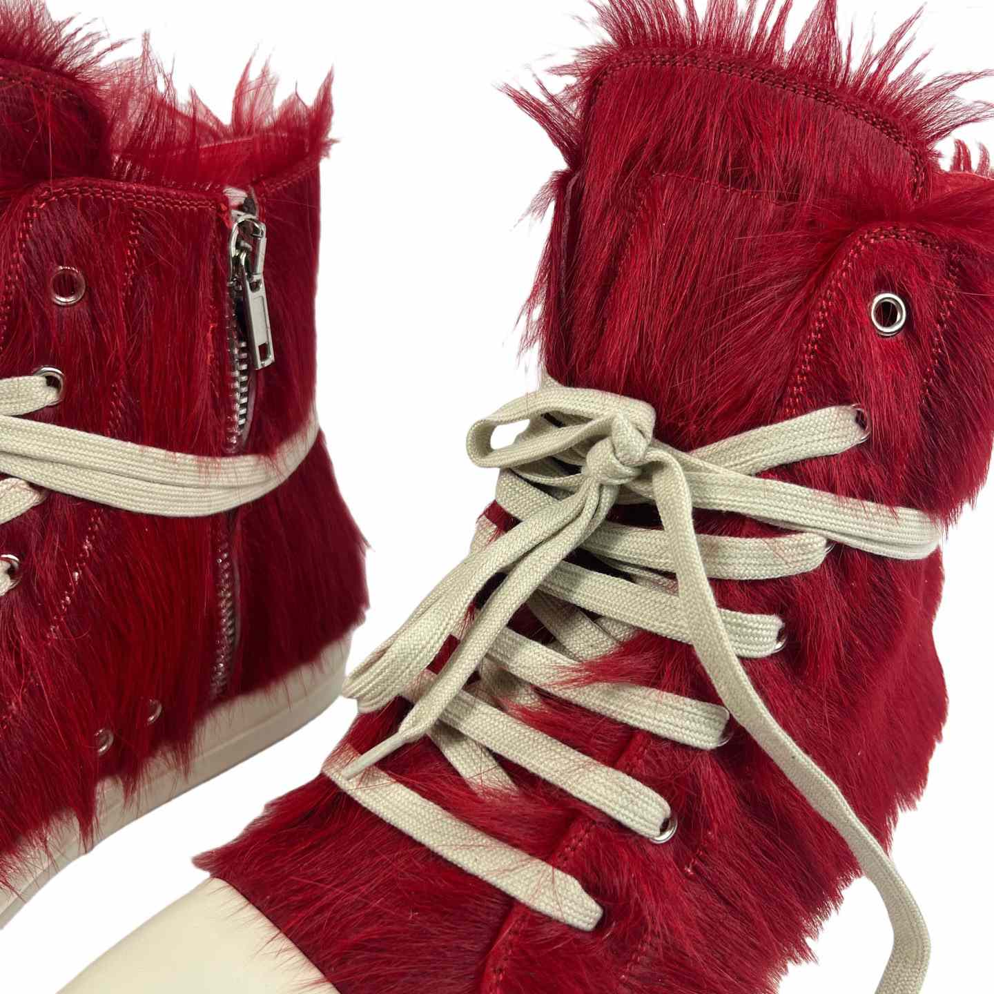 Rick Owens Pony Hair High-top Sneakers - FashionPlug