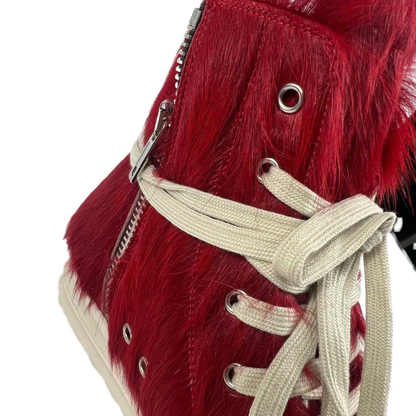 Rick Owens Pony Hair High-top Sneakers - FashionPlug