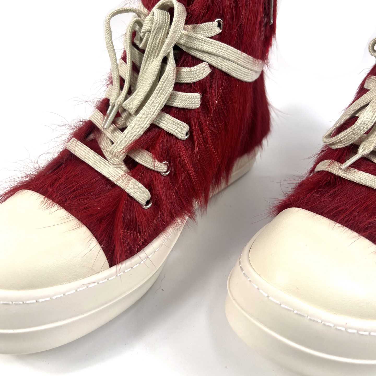 Rick Owens Pony Hair High-top Sneakers - FashionPlug