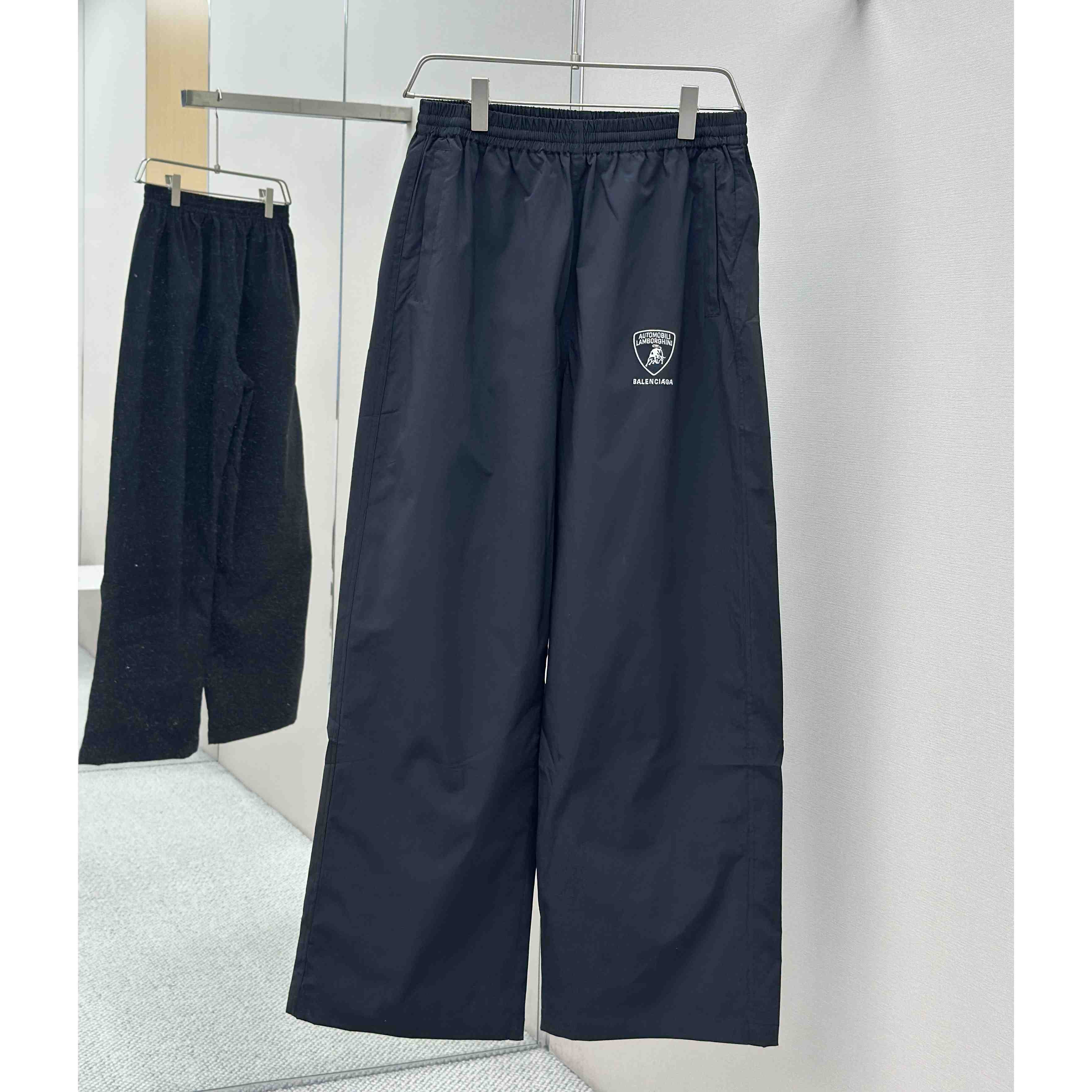 Balenciaga I Automobili Lamborghini Tracksuit Pants In Black Technical Fabric - FashionPlug