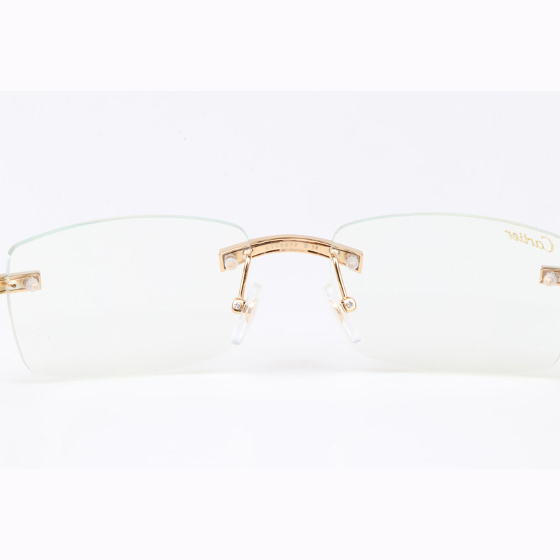 Cartier CT 3524012 Big Diamond Eyeglasses In Gold White - FashionPlug