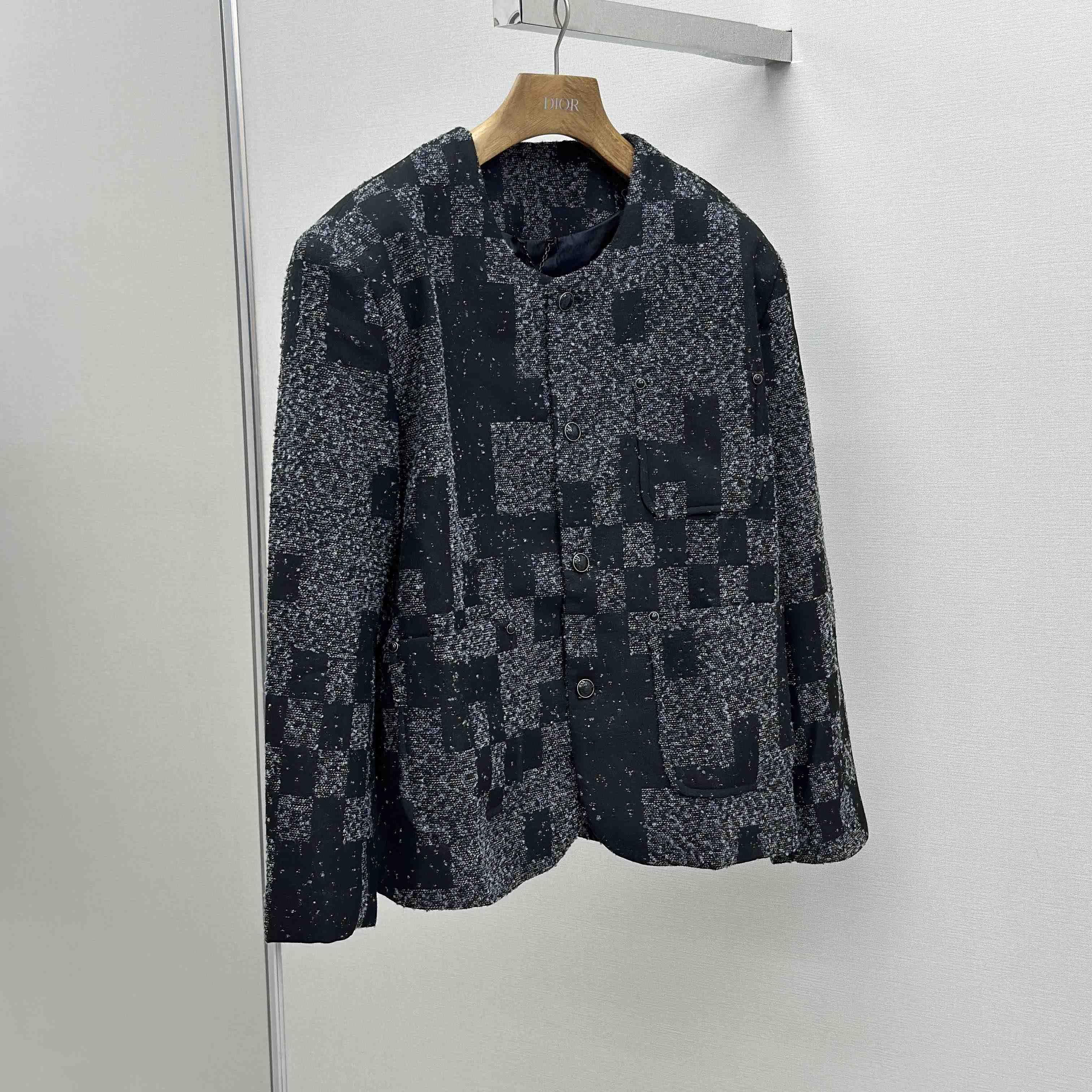 Louis Vuitton Denim Bouclette Collarless Jacket   1AHBR4 - FashionPlug