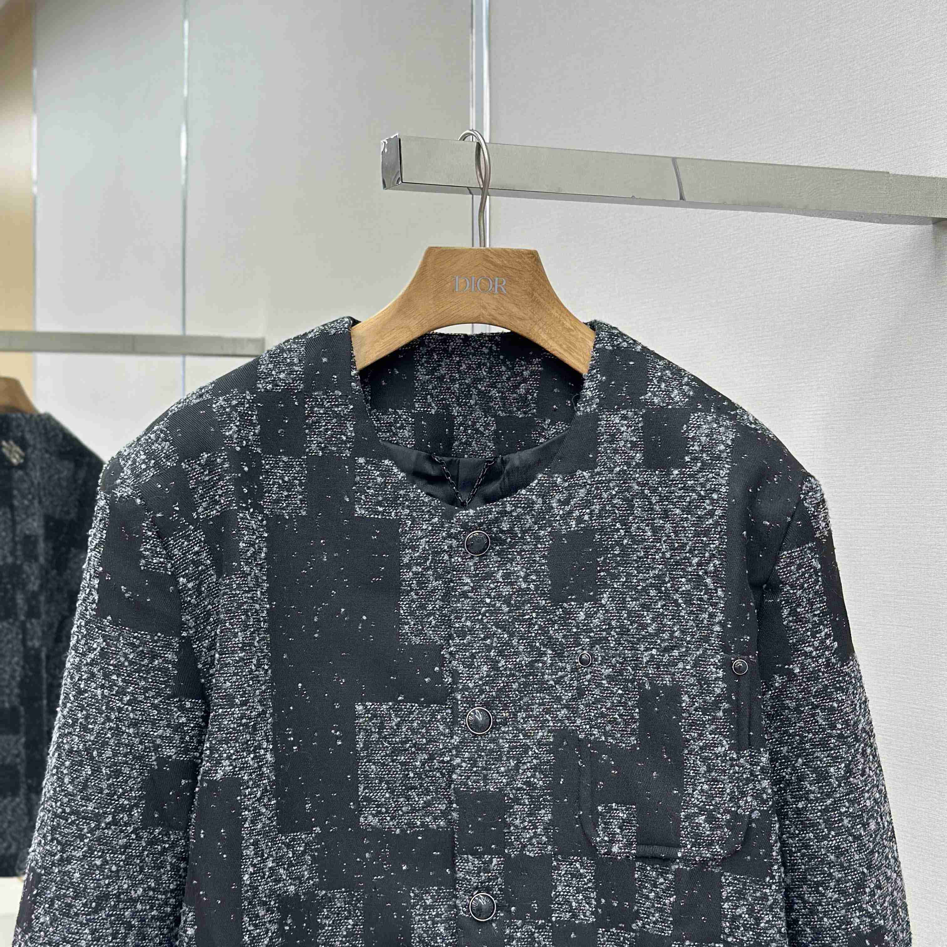 Louis Vuitton Denim Bouclette Collarless Jacket   1AHBR4 - FashionPlug