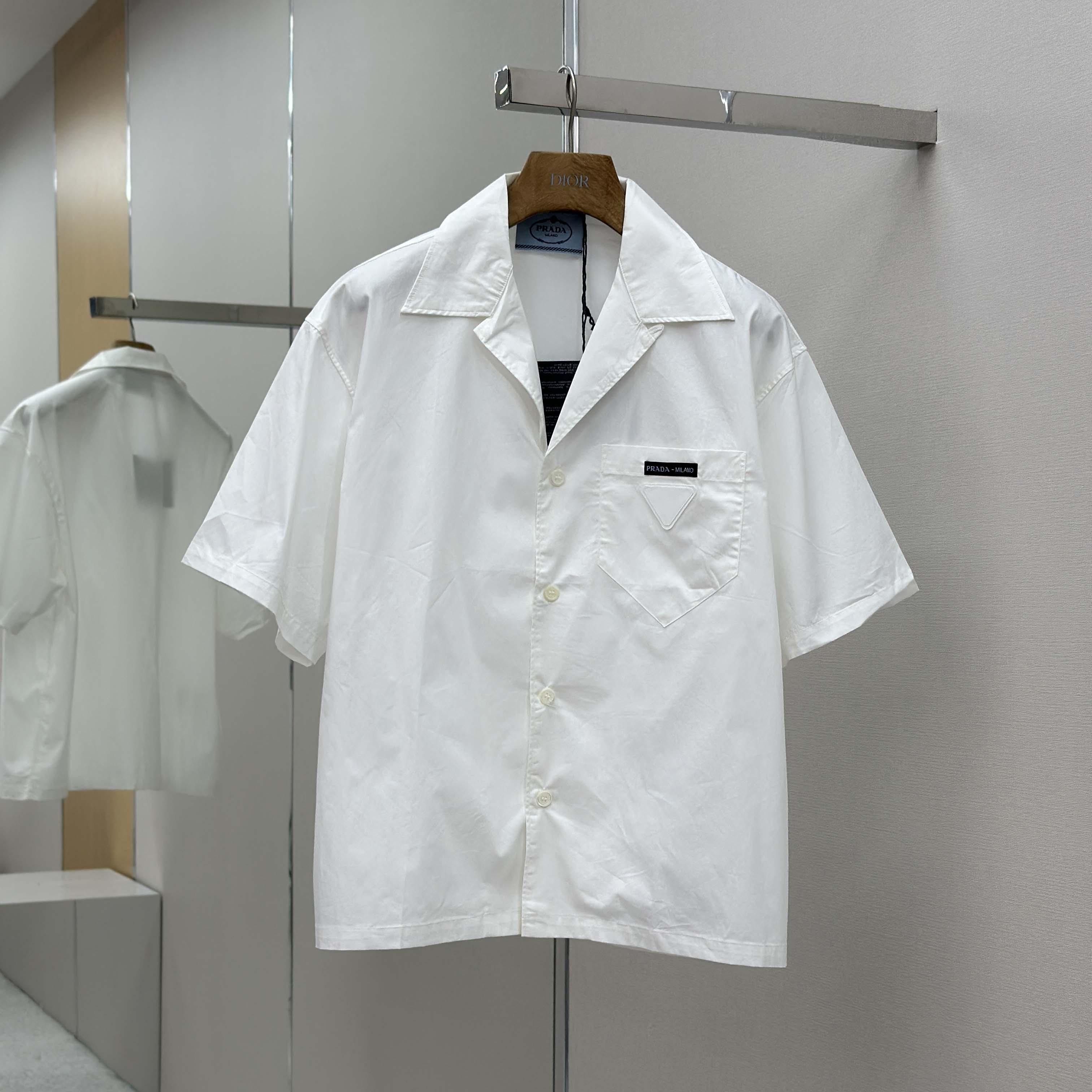 Prada Panelled Bowling-style Shirt - FashionPlug