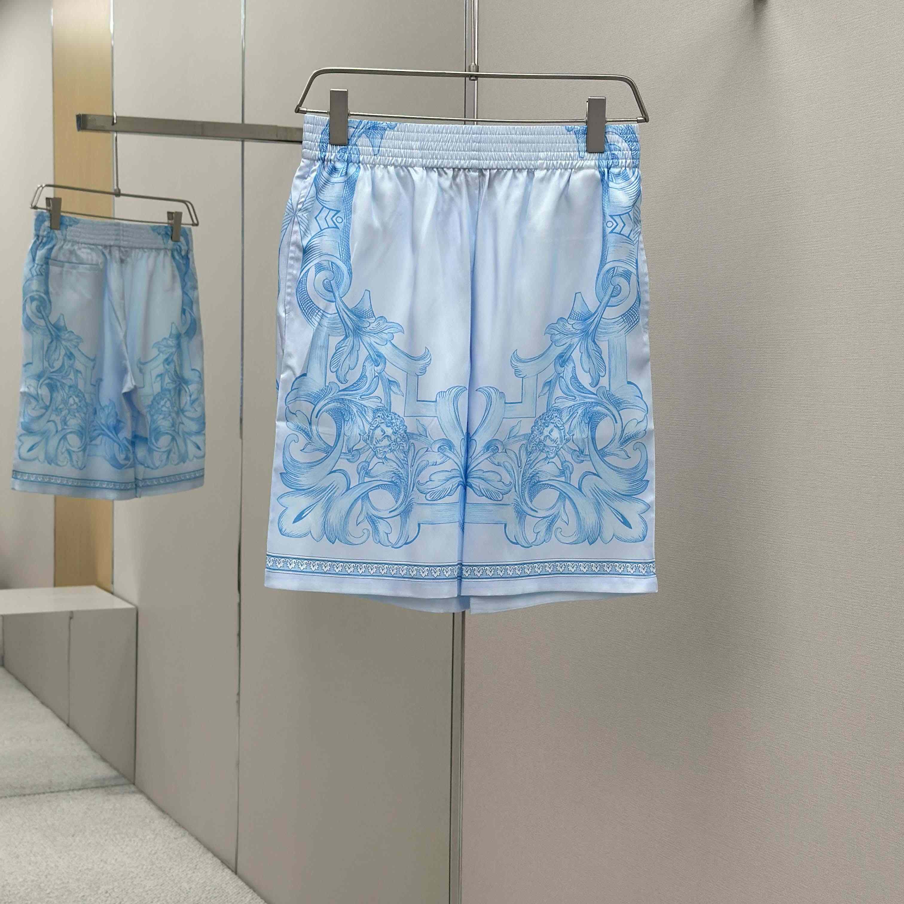 Versace Architectural Baroque Silk Shirt & Silk Shorts - FashionPlug
