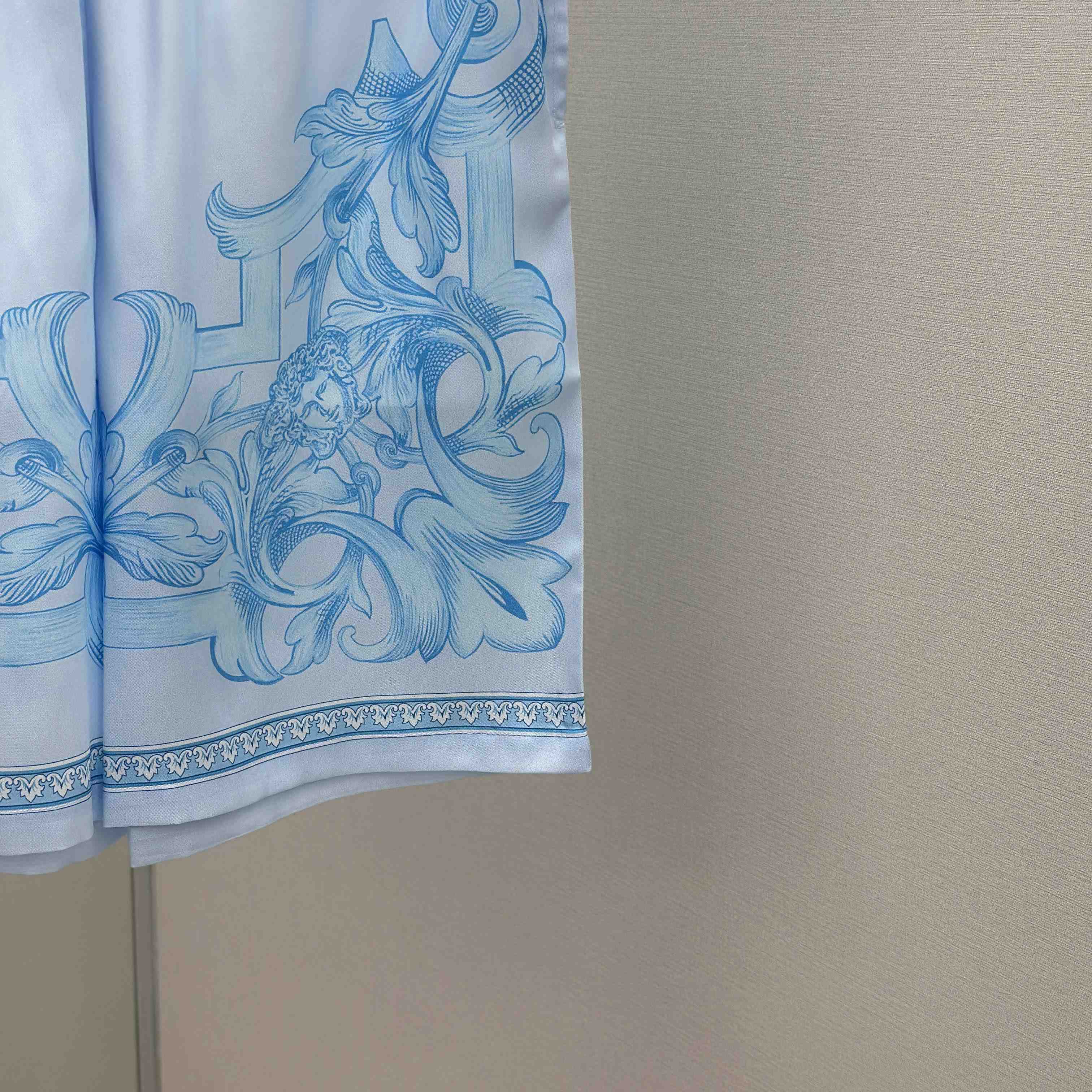 Versace Architectural Baroque Silk Shirt & Silk Shorts - FashionPlug