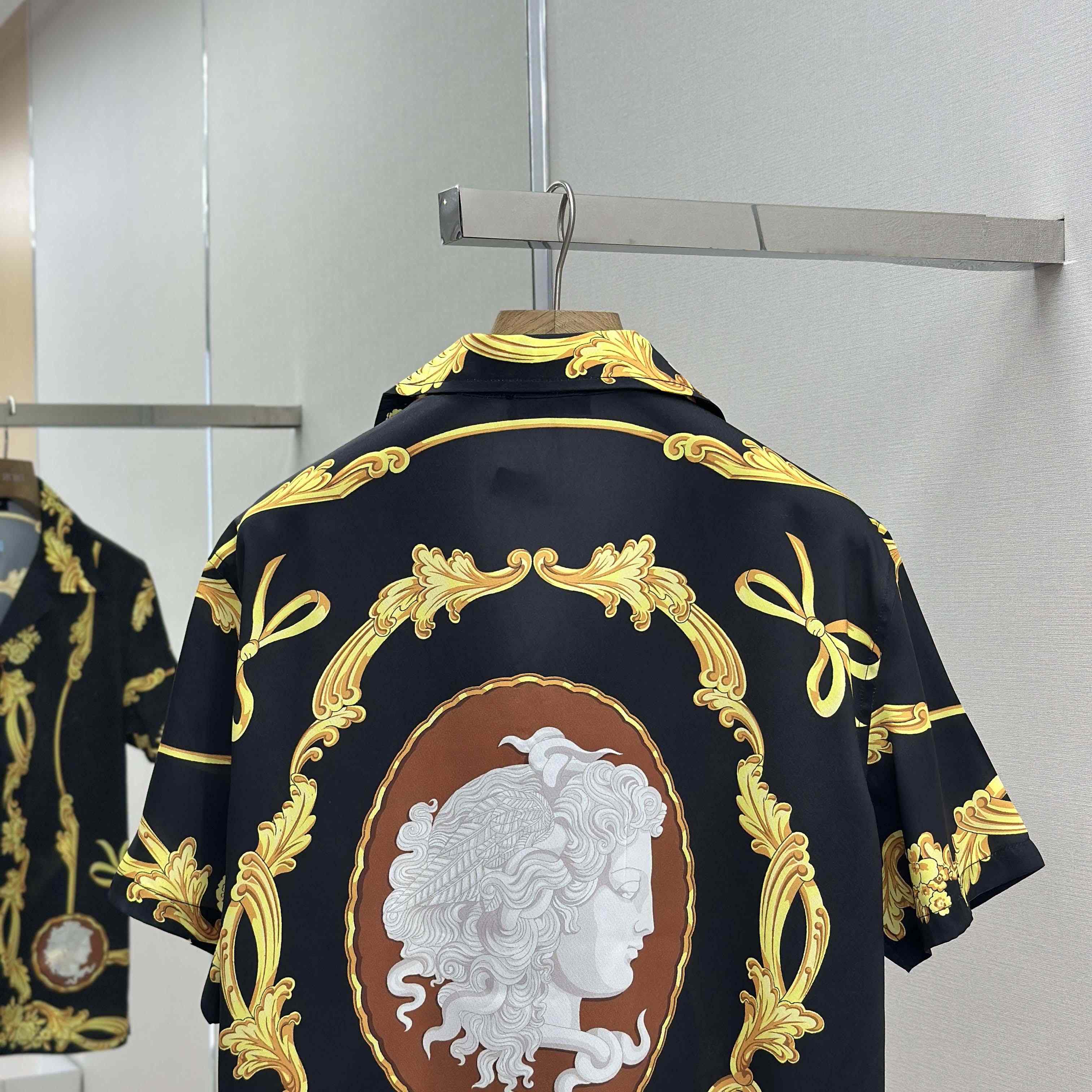 Versace Cameo Silk Shirt & Swim Boardshorts - FashionPlug