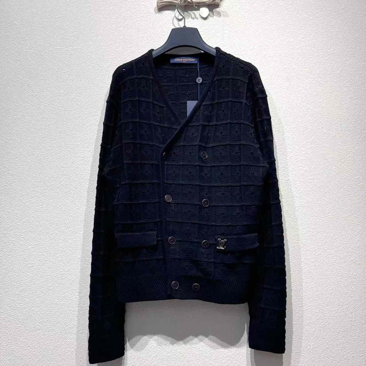 Louis Vuitton Double-Breasted Knit Jacket   1AHVNK - FashionPlug