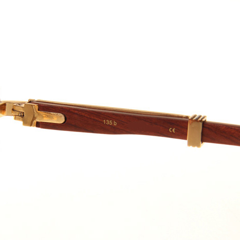 Cartier CT_1116679 Diamond Wood Sunglasses In Gold Brown - FashionPlug