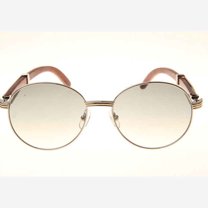 Cartier CT 1990-0692 Wood Sunglasses In Silver Grey - FashionPlug