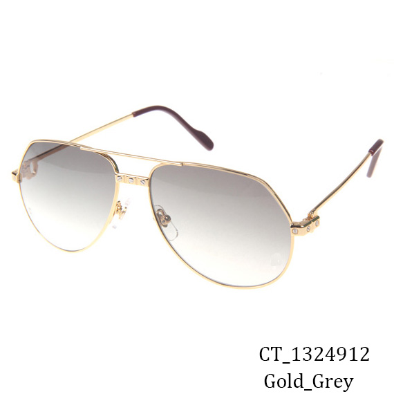 Cartier CT 1324912 Sunglasses In Gold Grey - FashionPlug