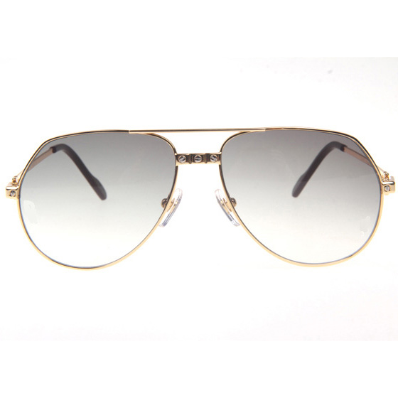 Cartier CT 1324912 Sunglasses In Gold Grey - FashionPlug