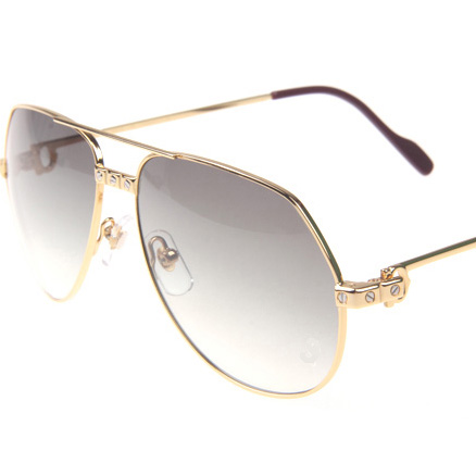 Cartier CT 1324912 Sunglasses In Gold Grey - FashionPlug
