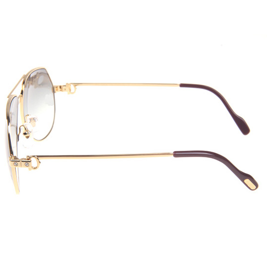 Cartier CT 1324912 Sunglasses In Gold Grey - FashionPlug