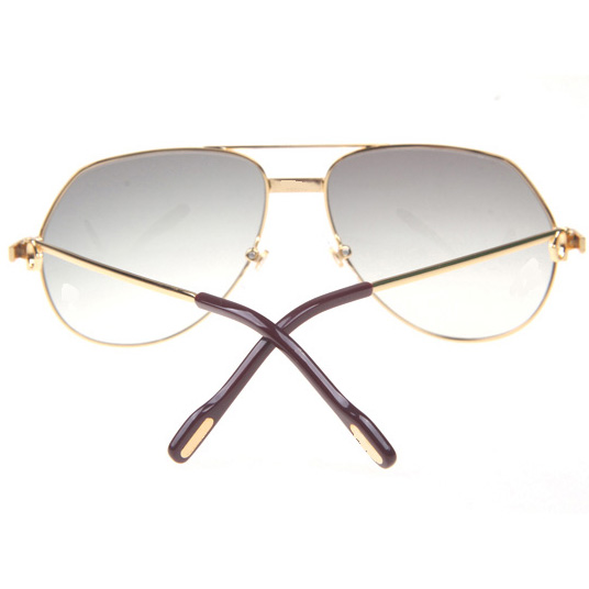 Cartier CT 1324912 Sunglasses In Gold Grey - FashionPlug