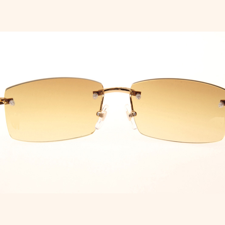 Cartier CT 3524012 Big Diamond Black Buffalo Sunglasses In Gold Brown - FashionPlug