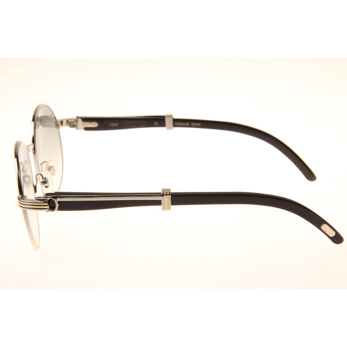 Cartier CT1990-0692 Black Buffalo Sunglasses In Silver Grey - FashionPlug