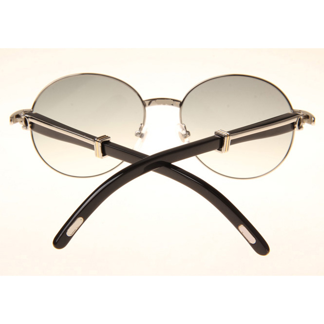 Cartier CT1990-0692 Black Buffalo Sunglasses In Silver Grey - FashionPlug