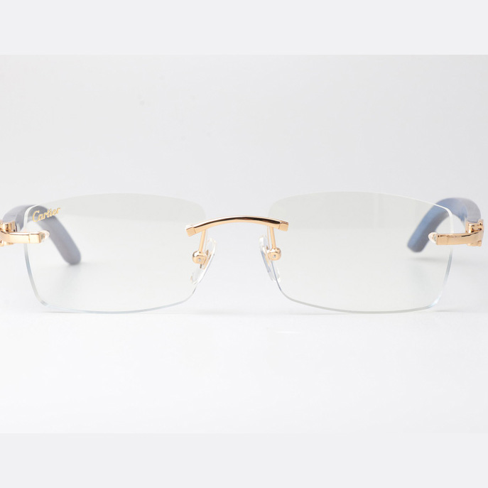 Cartier CT_3524012 Blue Arm Eyeglasses Gold - FashionPlug