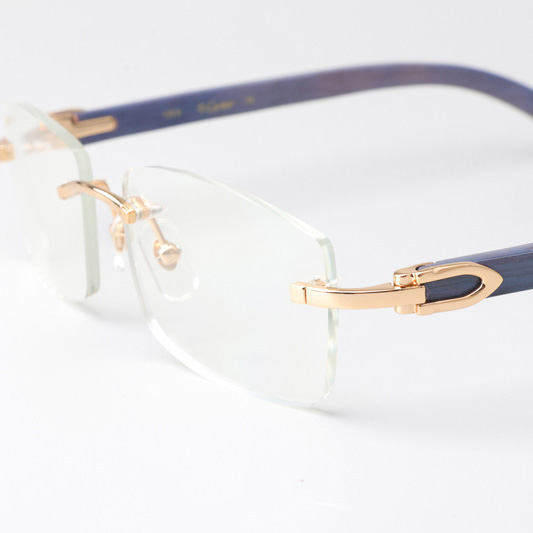 Cartier CT_3524012 Blue Arm Eyeglasses Gold - FashionPlug