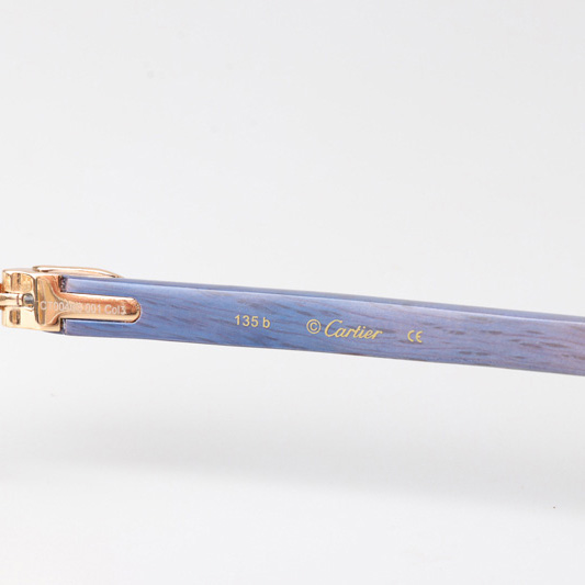 Cartier CT_3524012 Blue Arm Eyeglasses Gold - FashionPlug