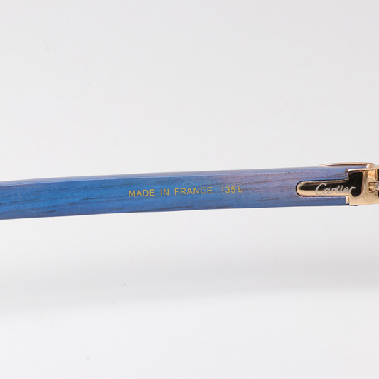 Cartier CT_3524012 Blue Arm Eyeglasses Gold - FashionPlug