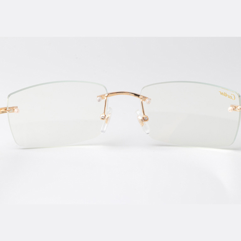 Cartier CT_3524012 Blue Arm Eyeglasses Gold - FashionPlug